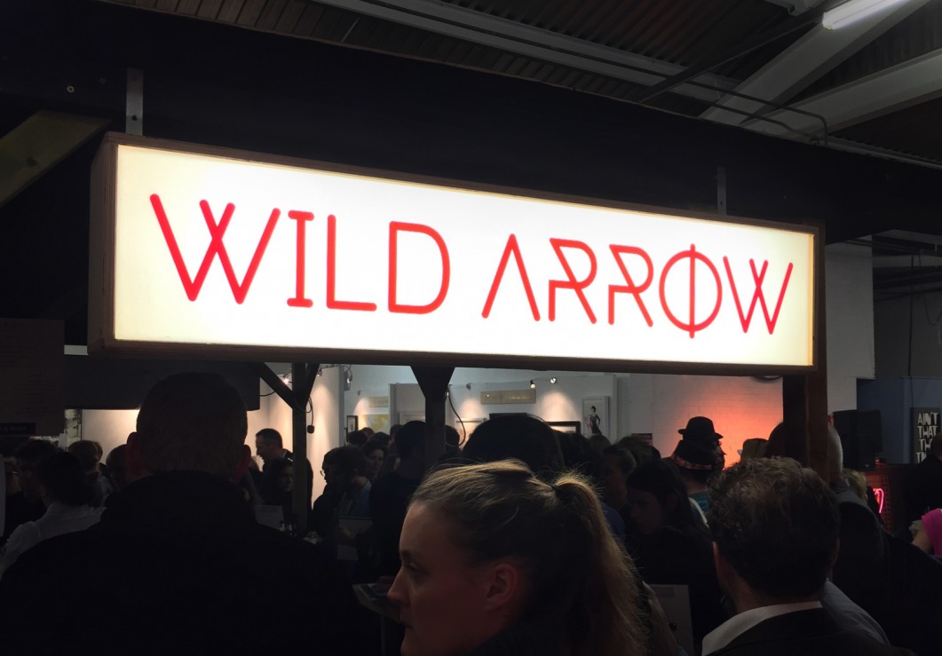 Wild Arrow stand at Moniker Arts Fair logo design by Form