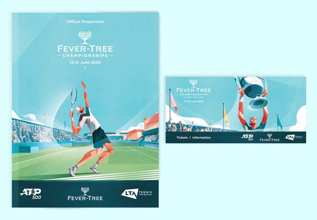 2020 Fever Tree championships advertising Prog-cover-and-ticket